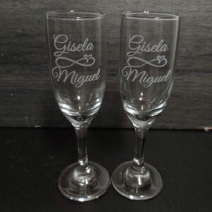 copas de champaña personalizadas con grabado láser – 6 oz / 176 ml