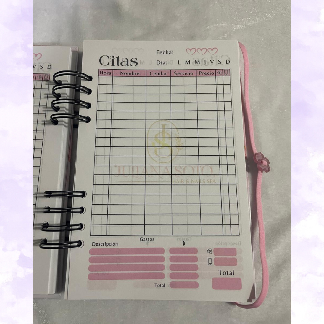 agenda de citas personalizada | 80 hojas agenda de citas personalizada | 80 hojas