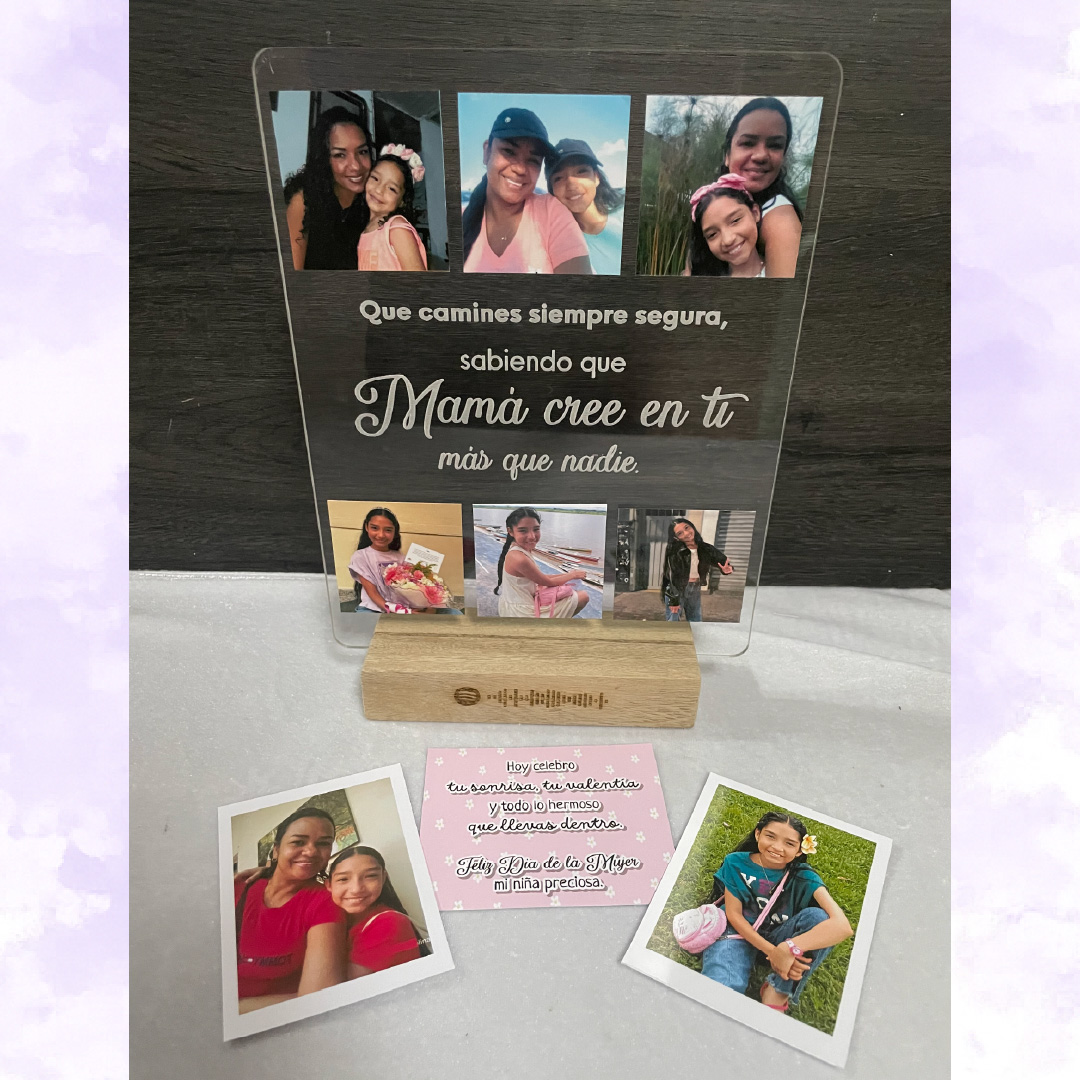 placa acrílica personalizada con base de madera placa acrílica personalizada con base de madera