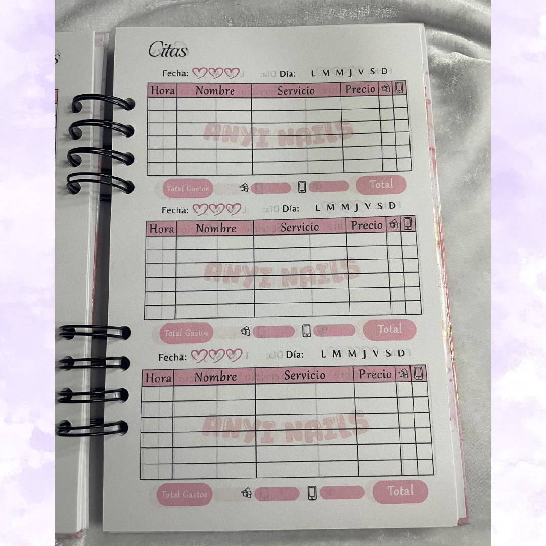 agenda de citas personalizada | 80 hojas agenda de citas personalizada | 80 hojas