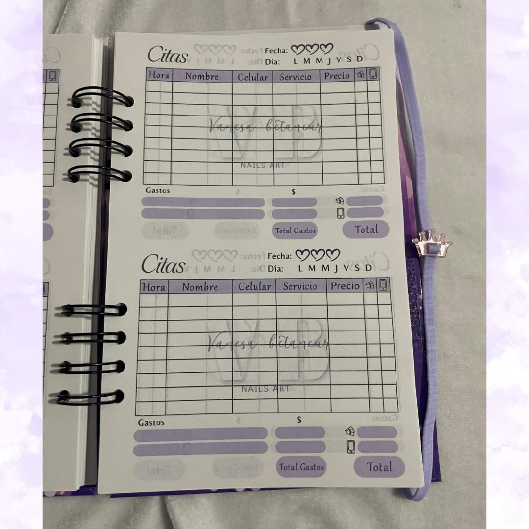 agenda de citas personalizada | 80 hojas agenda de citas personalizada | 80 hojas