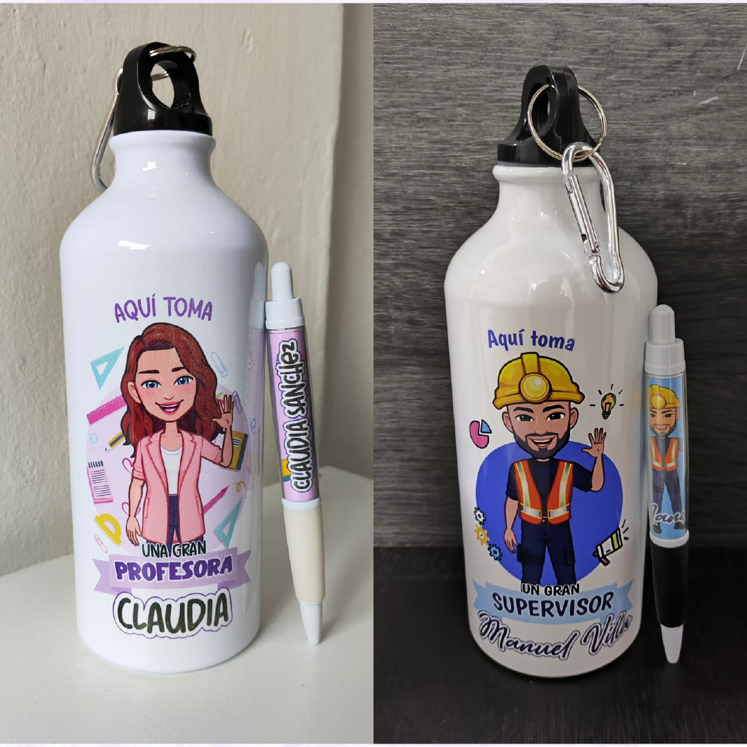 caramañola personalizada de aluminio 600 ml caramañola personalizada de aluminio 600 ml